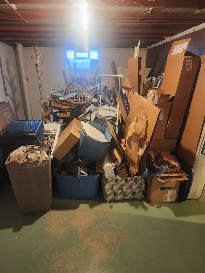 Roll-off dumpster container at job site for 20 Yard Dumpster Rental in Moriah